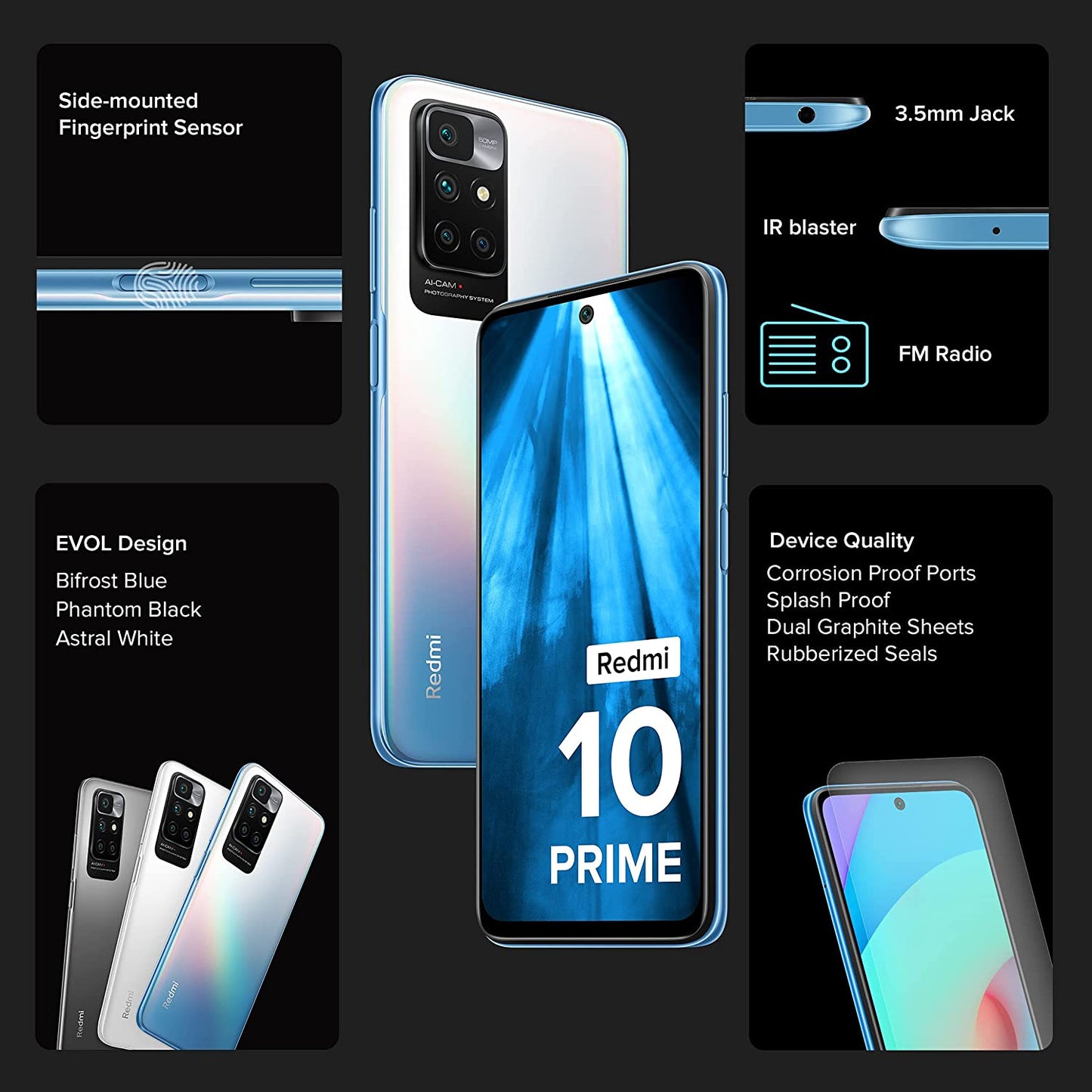 REDMI 10 Prime (Bifrost Blue, 64 GB)  (4 GB RAM)