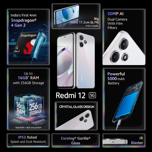 Redmi 12 5G (Moonstone Silver, 128GB) (6GB RAM)