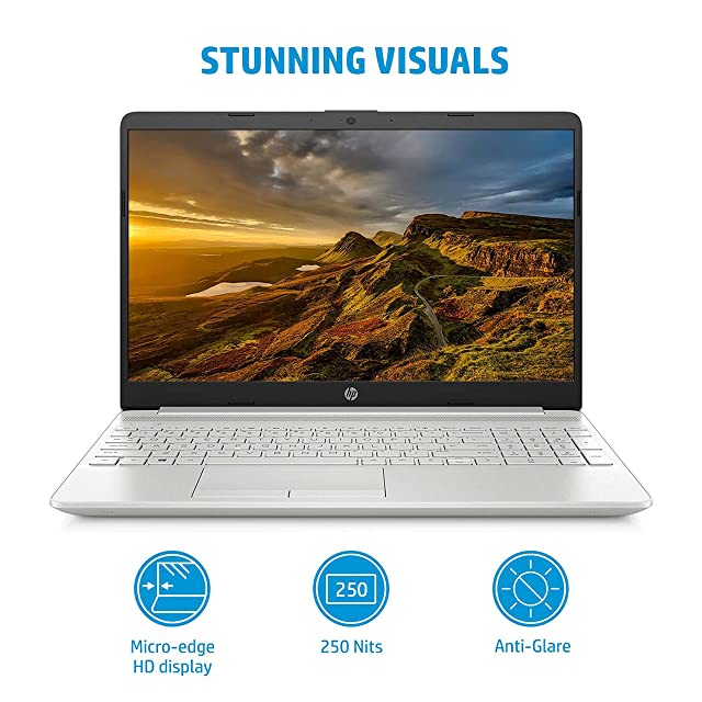 HP 15s 11th Gen Intel Core i3 15.6 inches Laptop (8GB RAM/512GB SSD , HD,Anti-Glare Display/UHD Graphics/Windows 11 Home/Alexa-Built in/MS Office/Natural Silver/1.75 Kg,-15s-dy3501TU)