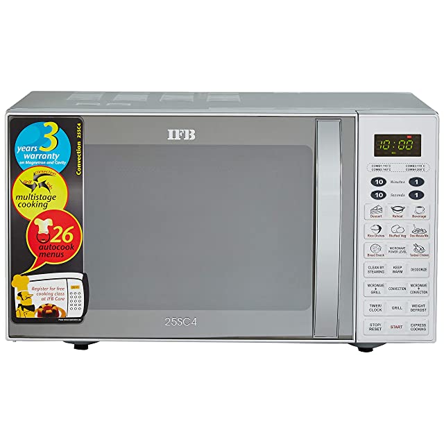 IFB 25 L Convection Microwave Oven (25SC4, Metallic Silver, With Starter Kit)