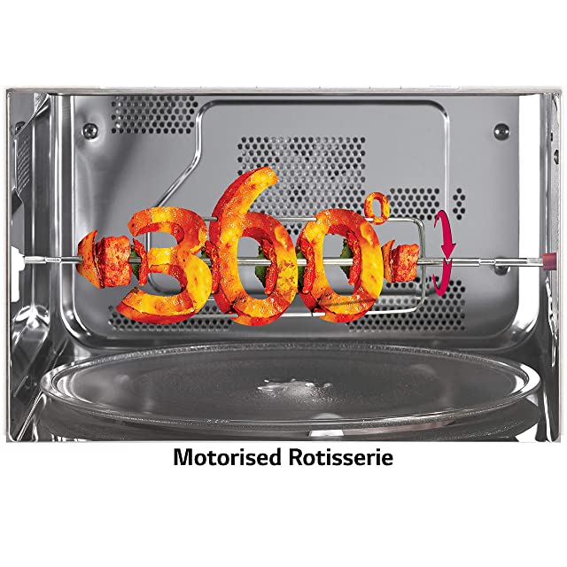 LG 28 L Convection Microwave Oven (MC2886BFUM, Black, 360° Motorised Rotisserie)